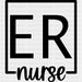ER Nurse Square Design - ER Nurse DTF Transfers ready2transfer Black