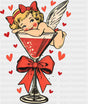 Eros Martini Glass Red Design - Valentine’s Day Dtf Transfer Adult Unisex S & M (10’’) / Dark