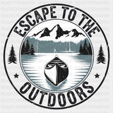 Escape To The Outdoors - Hiking DTF Transfers ready2transfer Dark Color Design (See Imaging)