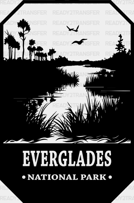 Everglades National Park Design - Parks Dtf Transfers Adult Unisex S & M (10’) / Black