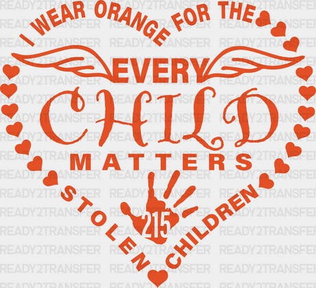 Every Child Matter Blm Dtf Transfer Adult Unisex - S & M (10’) / Orange