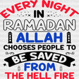 Every Night In Ramadan - Muslim Dtf Transfer Adult Unisex S & M (10’’) / Dark Color Design (See