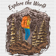 Explore The World - Hiking DTF Transfers ready2transfer Dark Color Design (See Imaging)