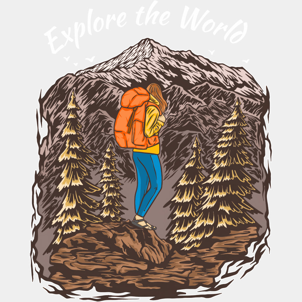 Explore The World - Hiking DTF Transfers ready2transfer Light Color Design (See Imaging)