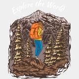 Explore The World - Hiking DTF Transfers ready2transfer Light Color Design (See Imaging)