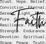 Faith B&W - Christianity DTF Transfer Adult Unisex - S & M (10’’) / Dark Color Design (See Imaging)
