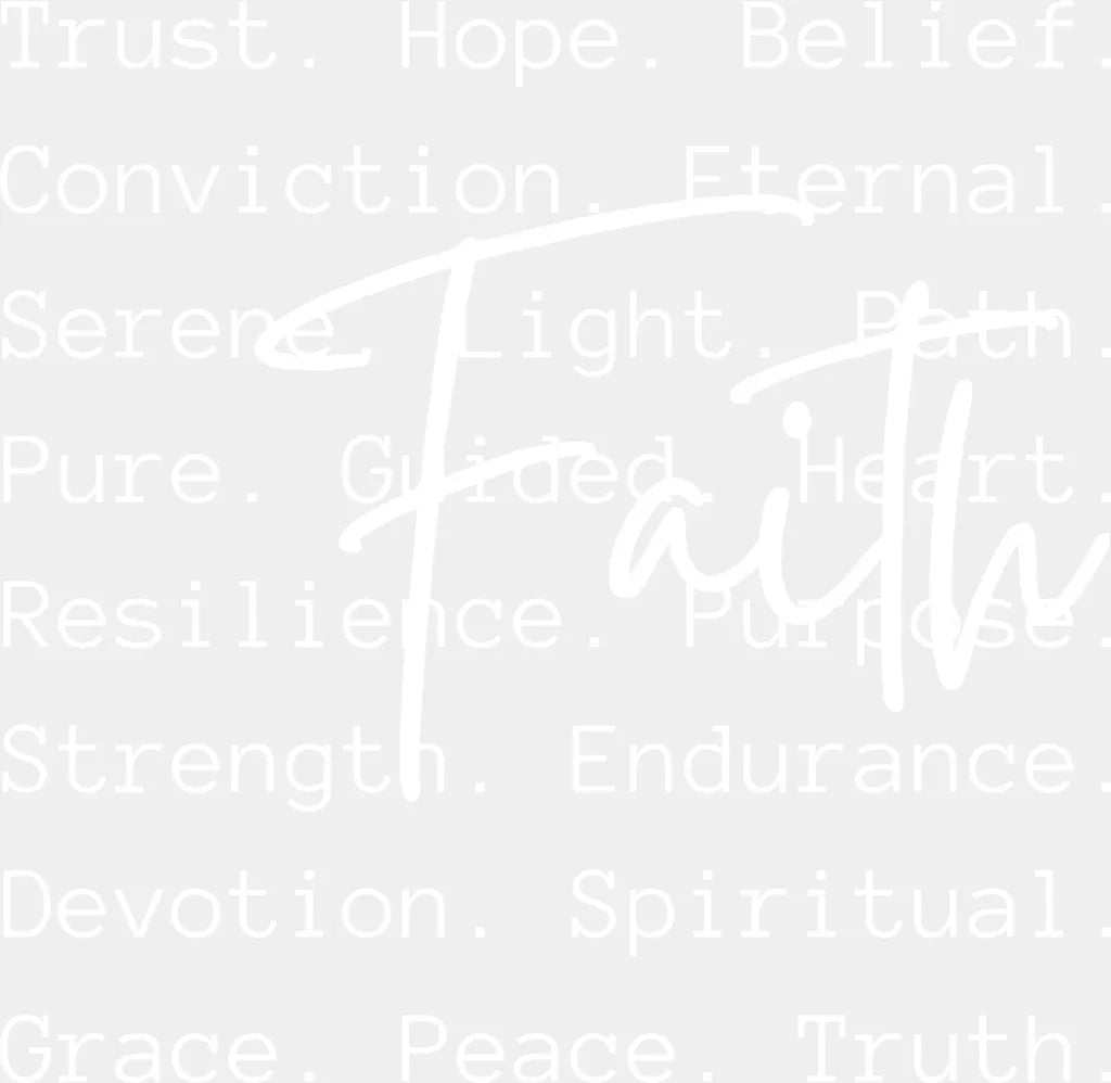 Faith B&W - Christianity DTF Transfer Adult Unisex - S & M (10’’) / Light Color Design (See Imaging)