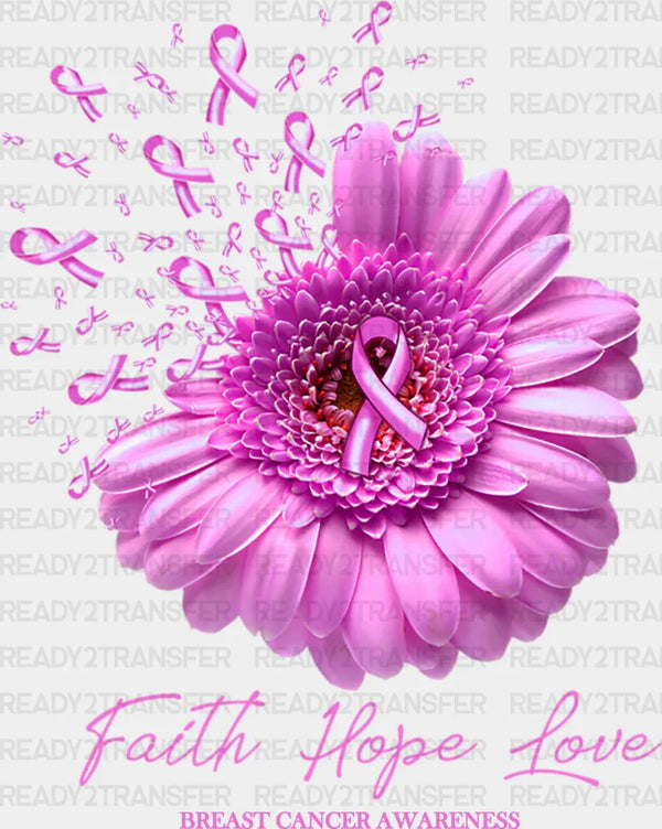 Faith Hope Love Breast Cancer - Breast Cancer DTF Transfer