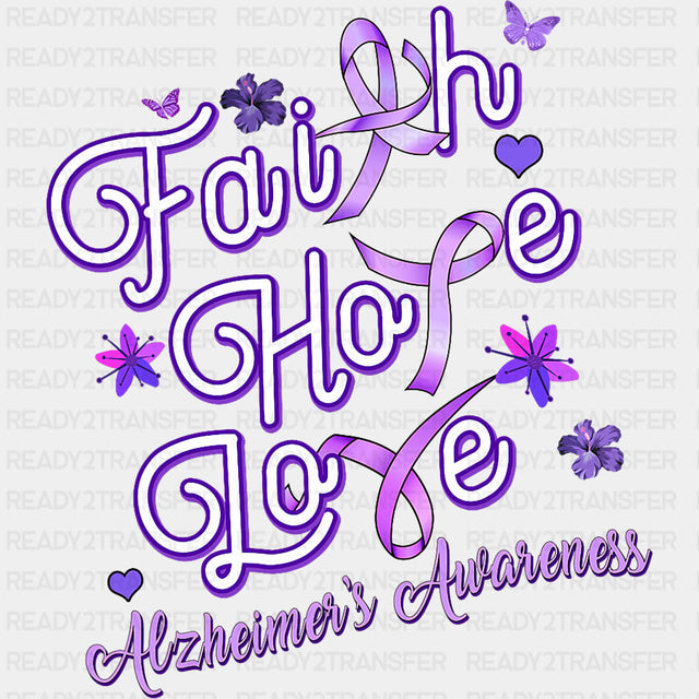 Faith Hope Love Flowers - Alzheimer's Awareness DTF Transfer ready2transfer