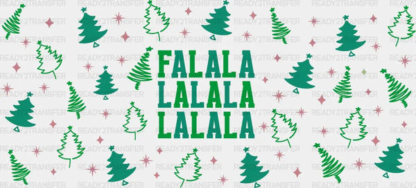 Falala Lalala Green Design - Christmas Cup Wrap UV Sticker Permanent UV DTF Decal
