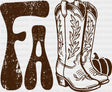 Fall Cowboy Boots Brown & White - Fall DTF Transfer Adult Unisex - S & M (10’’) / Brown Color Design (See Imaging)