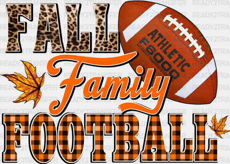 Fall Family Football Design - Dtf Transfer Adult Unisex S & M (10’’) / Dark Color (See Imaging)