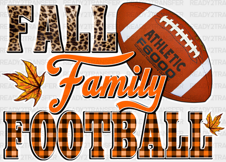 Fall Family Football Design - Dtf Transfer Adult Unisex S & M (10’’) / Light Color (See Imaging)