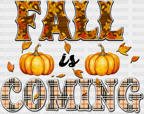 Fall Is Coming Tartan Design - Dtf Transfer Adult Unisex S & M (10’’) / Dark Color (See Imaging)