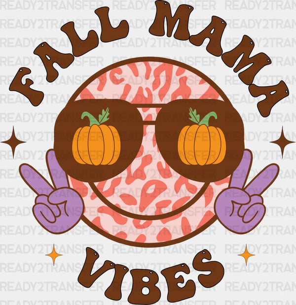 Fall Mama Vibes Glasses Smiley - Fall DTF Transfer