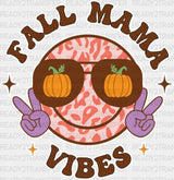 Fall Mama Vibes Glasses Smiley - Dtf Transfer Adult Unisex S & M (10’’) / Light Color Design