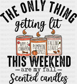Fall Scented Candles - Fall DTF Transfer Adult Unisex - S & M (10’’) / Dark Color Design (See Imaging)