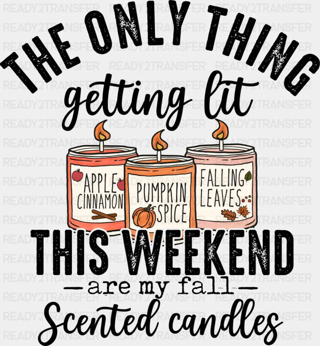 Fall Scented Candles - Fall DTF Transfer Adult Unisex - S & M (10’’) / Dark Color Design (See Imaging)