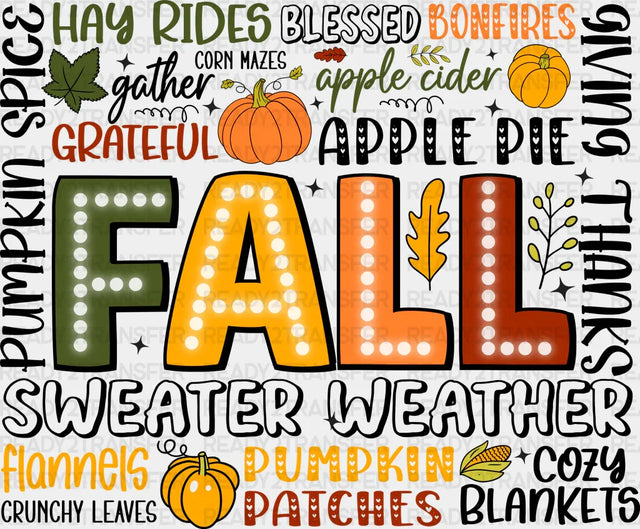 Fall Sweater Weather Design Fall Season DTF Transfer ready2transfer