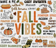 Fall Vibes B&W - Fall DTF Transfer Adult Unisex - S & M (10’’) / Dark Color Design (See Imaging)
