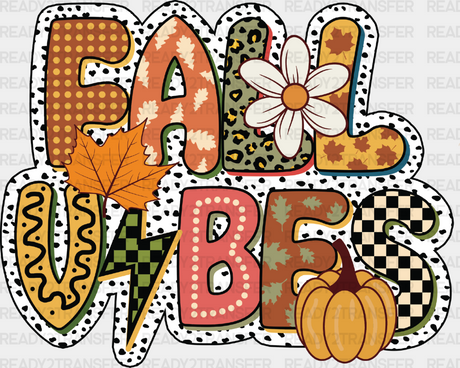 Fall Vibes Dotted Design - Dtf Transfer