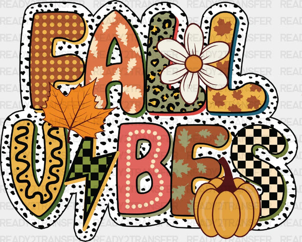 Fall Vibes Dotted Design - Fall DTF Transfer