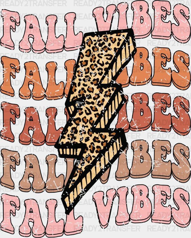 Fall Vibes Lightning - Dtf Transfer Adult Unisex S & M (10’’) / Dark Color Design (See Imaging)