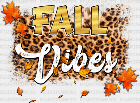 Fall Vibes Orange Leaves - Dtf Transfer