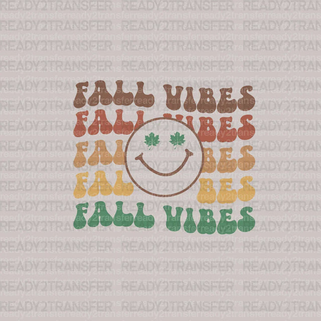 FALL VIBES SMILE DTF Transfer ready2transfer