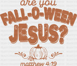 Falloween Jesus Halloween DTF Transfer Adult Unisex S & M (10’’) / Dark Color Design (See Imaging)