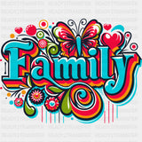 Family Blue Retro - Family DTF Transfers ready2transfer