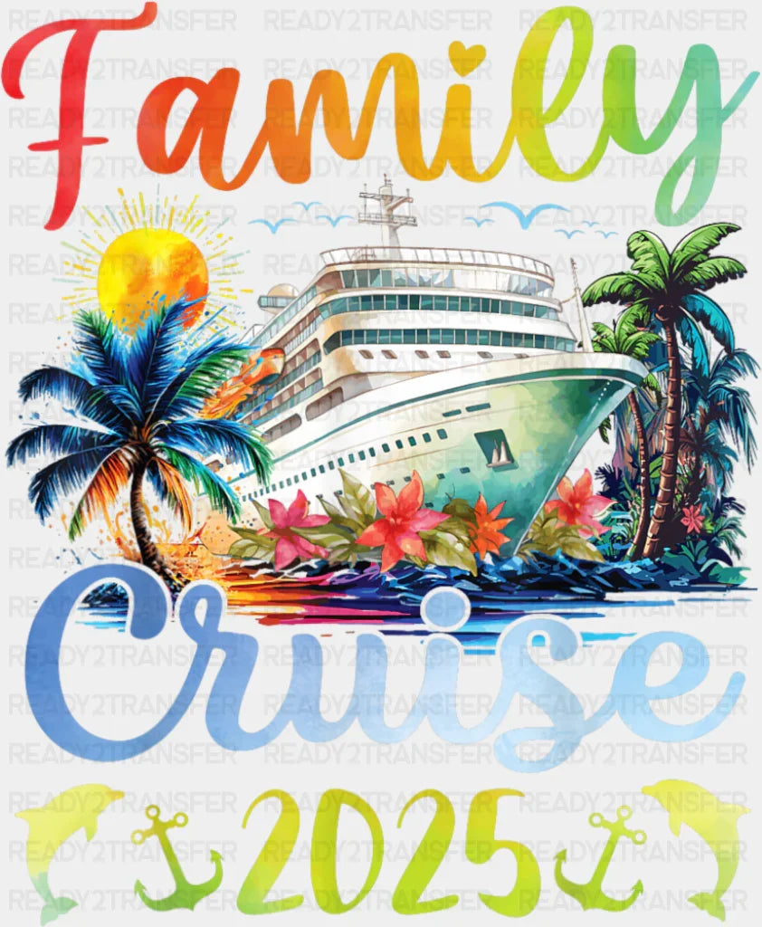 Family Cruise 2025 Flowers & Trees - Vacation DTF Transfer