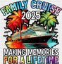 Family Cruise 2025 Red And Green Trees - Vacation DTF Transfer Adult Unisex - S & M (10’’) / Dark Color Design (See