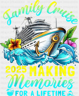 Family Cruise 2025 Waves Design - Vacation DTF Transfer