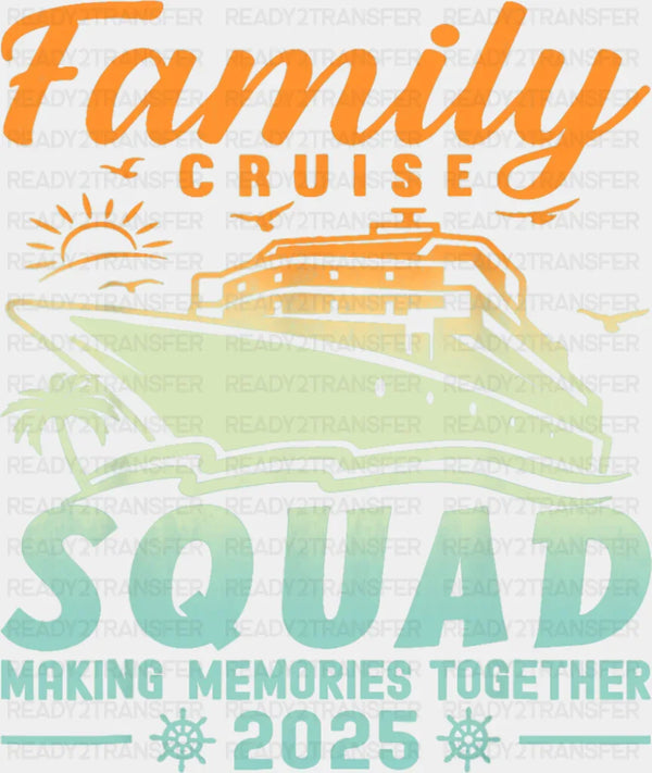 Family Cruise Squad Yellow & Blue Gradient - Vacation DTF Transfer