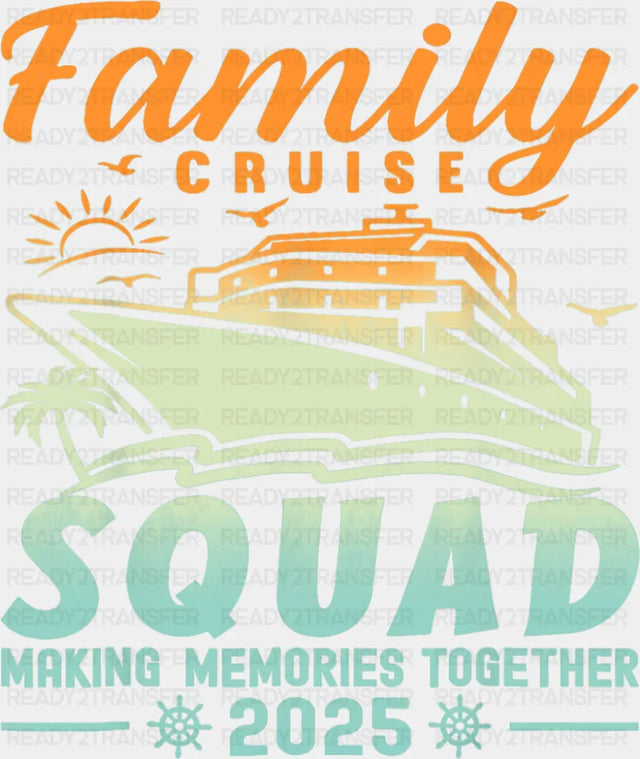 Family Cruise Squad Yellow & Blue Gradient - Vacation DTF Transfer