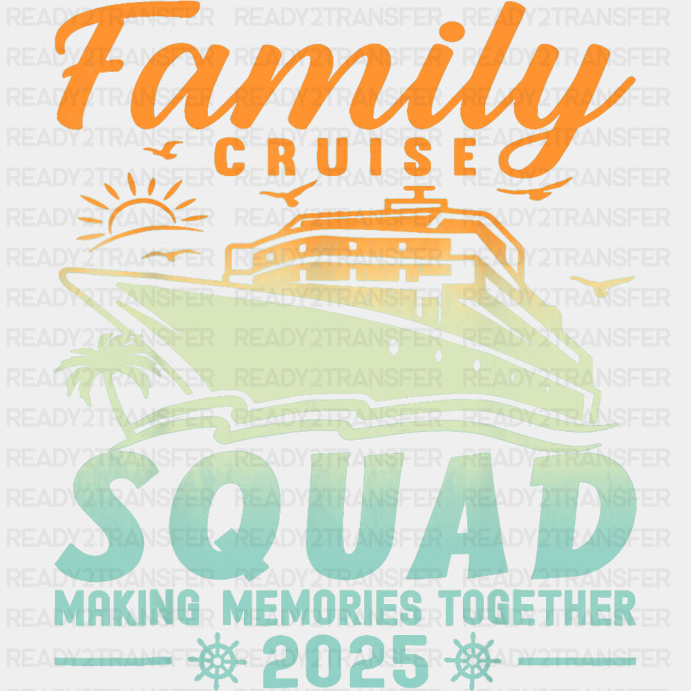 Family Cruise Squad Yellow & Blue Gradient - Vacation DTF Transfer ready2transfer