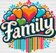 Family Hearts Colorful Design - Dtf Transfer