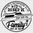 Family Out At Sea Black and White - Family Cruise DTF heat transfer ready2transfer Dark Color Design ( See imaging )