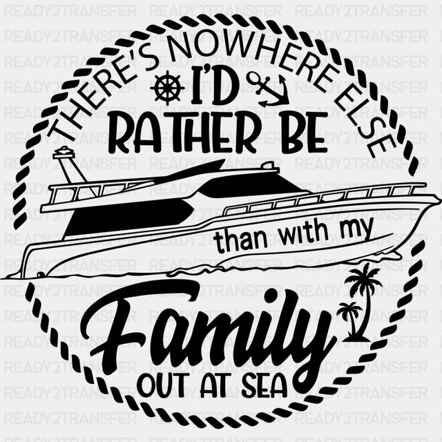 Family Out At Sea Black and White - Family Cruise DTF heat transfer ready2transfer Dark Color Design ( See imaging )