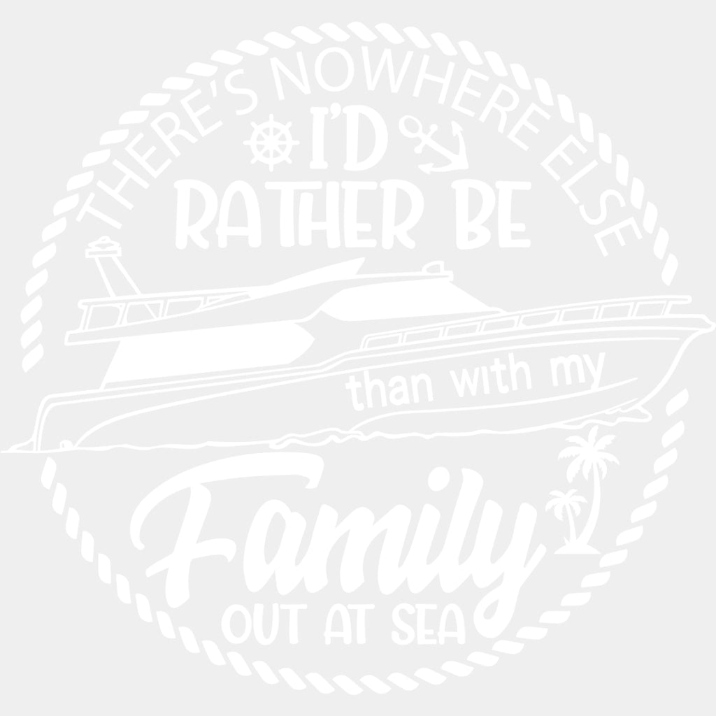 Family Out At Sea Black and White - Family Cruise DTF heat transfer ready2transfer Light Color Design ( See imaging )
