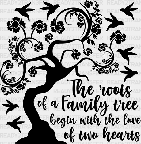 Family Roots Tree Design - Reunion Dtf Heat Transfer Adult Unisex S & M (10’’) / Dark Color