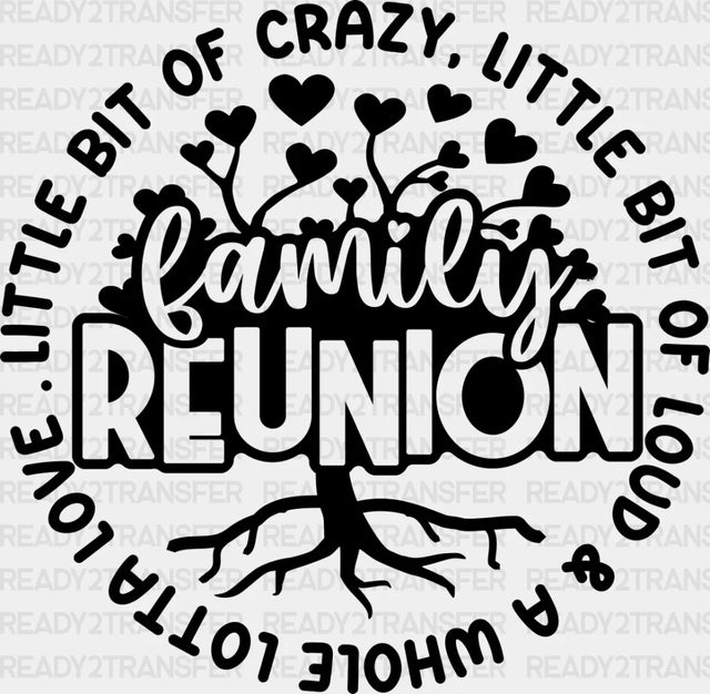 Family Tree Design - Reunion Dtf Heat Transfer Adult Unisex S & M (10’’) / Dark Color (See Imaging)