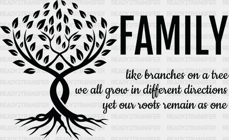 Family Tree Quote - Reunion Dtf Heat Transfer Adult Unisex S & M (10’’) / Dark Color Design