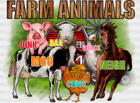 Farm Animals Design - Farmer Dtf Heat Transfer