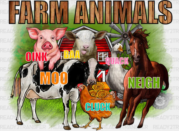 Farm Animals Design - Farmer DTF heat transfer