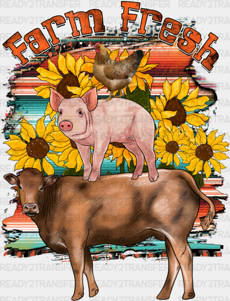 Farm Fresh Animals Design - Farmer Dtf Heat Transfer