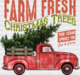 Farm Fresh Christmas Trees Truck Dtf Transfer