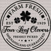 Farm Fresh Four Leaf Clovers St. Patrick's Day DTF Heat Transfer, Saint Patricks Day Design, St Paddys Day DTF ready2transfer Black