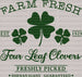 Farm Fresh Four Leaf Clovers St. Patrick's Day DTF Heat Transfer, Saint Patricks Day Design, St Paddys Day DTF ready2transfer Green